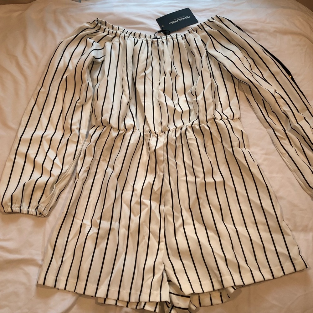 Pretty Little Thing Stripe Playsuit